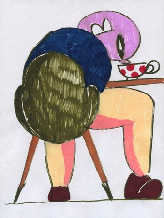 Дмитрий Кавка (Авторская графика - 
                  20.5 x 26.5 см) Человек