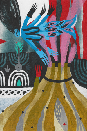 Лена Романовская (Авторская графика - 
                  20 x 30 см) Заплутавшие ведьмы