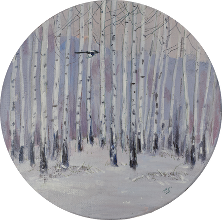 Елена Санина (Картина, живопись - 
                  20 x 20 см) Перламутровый декабрь
