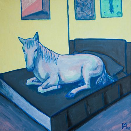 Мария Субботина (Картина, живопись - 
                  60 x 60 см) Конь, который валяется в моих делах