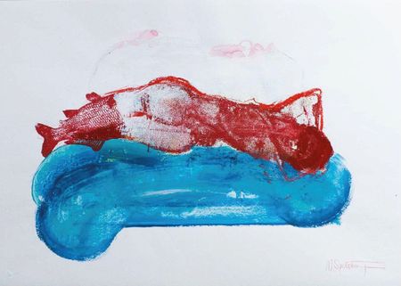 Наталия Спечинская (Авторская графика - 
                  60 x 42 см) Русалка спит на стеклянном фаллоимитаторе