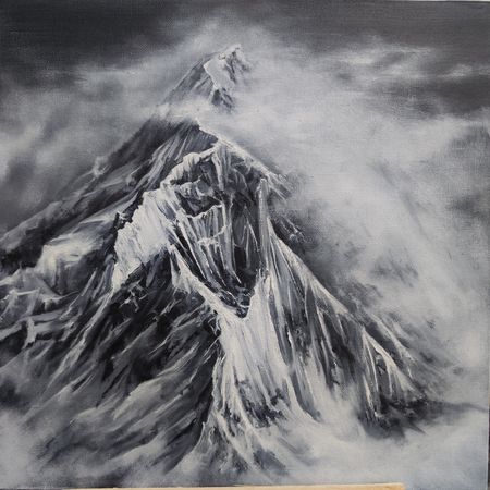 Мила Bezú (Авторская графика - 
                  30 x 30 см) Mountain 2 black and white