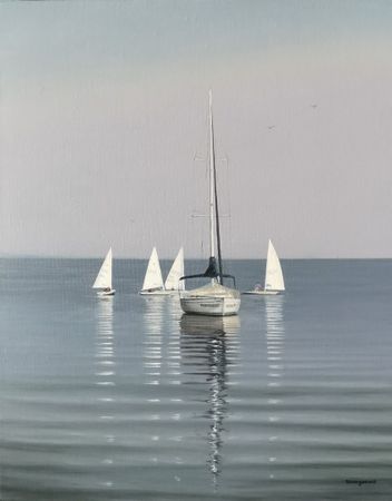 Елена Истомина (Картина, живопись - 
                  40 x 50 см) Тихо плещется море...
