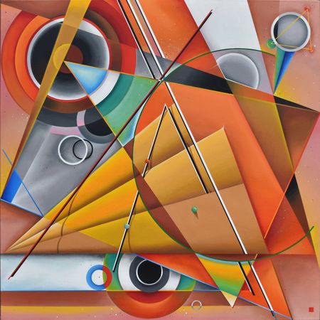 Максим Базаров (Картина, живопись - 
                  100 x 100 см) Формальная композиция №7