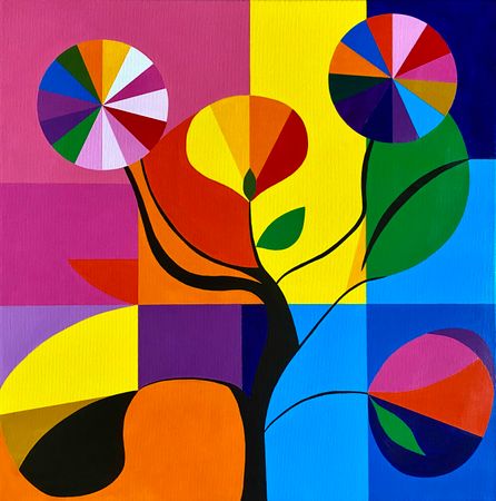 Ксения Молукова (Картина, живопись - 
                  50 x 50 см) Взрыв цветения