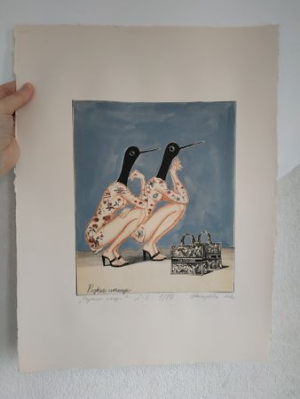 Наталья Лотарева (Графика печатная - 
                  35.5 x 47 см) Редкие птицы