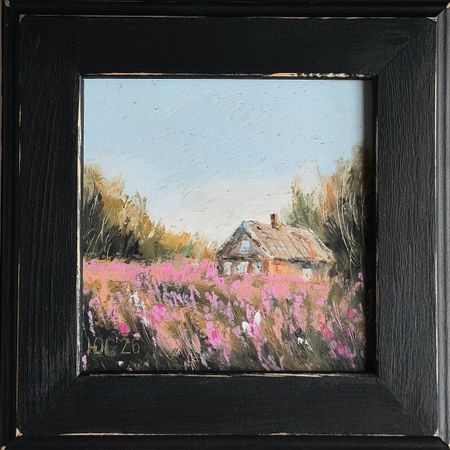 Светлана Юматова (Картина, живопись - 
                  22 x 22 см) Деревенские мотивы