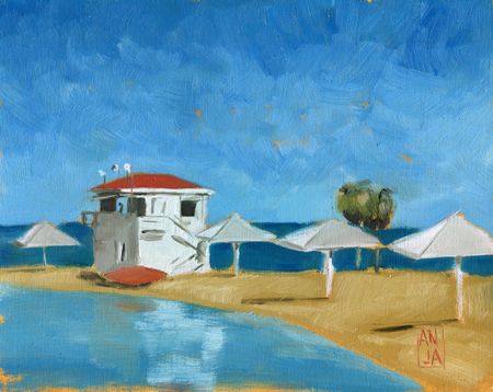 Анна Рудько (Авторская графика - 
                  25 x 20 см) Beach Watch