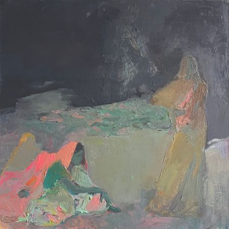 Мария Волкова (Картина, живопись - 
                  50 x 50 см) Индийский рынок. Вечер