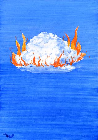 Анастасия Шемякина (Картина, живопись - 
                  25 x 35 см) Облачность в огне
