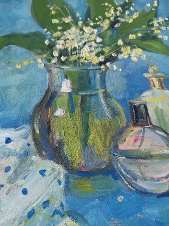 Елена Санина (Картина, живопись - 
                  40 x 40 см) Ландыши
