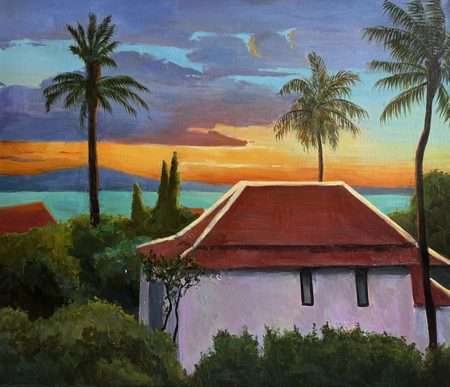 Лариса Шелиховская (Картина, живопись - 
                  70 x 60 см) Дом у моря