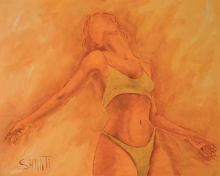 Shomina Ti (Картина, живопись - 
                  100 x 80 см) Оранжевая из серии "Танец"