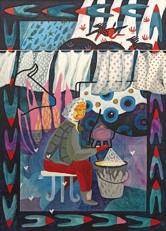 Лена Романовская (Картина, живопись - 
                  86 x 120 см) Бабий день