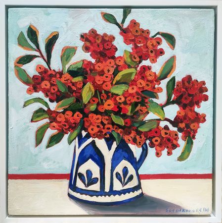 Оксана Сотникова (Картина, живопись - 
                  34 x 34 см) Натюрморт с красной ягодой