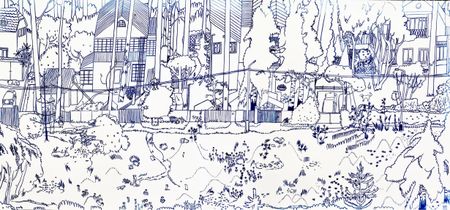 Анна Филиппова-Широкая (Авторская графика - 
                  130 x 60 см) Кратовские дачи