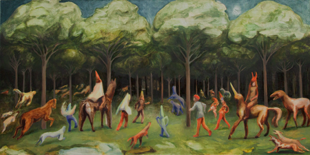 Катя Жилина (Картина, живопись - 
                  100 x 50 см) Копия: Ночная охота