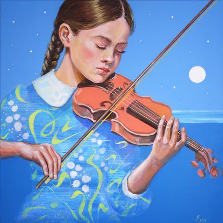 Светлана Искоских (Картина, живопись - 
                  60 x 60 см) Лунная мелодия