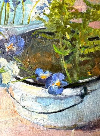 Алина Буглеева (Картина, живопись - 
                  40 x 30 см) Анютины случайно попались под руку