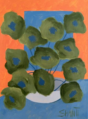 Shomina Ti (Картина, живопись - 
                  30 x 40 см) Ваза с Зелеными Маками