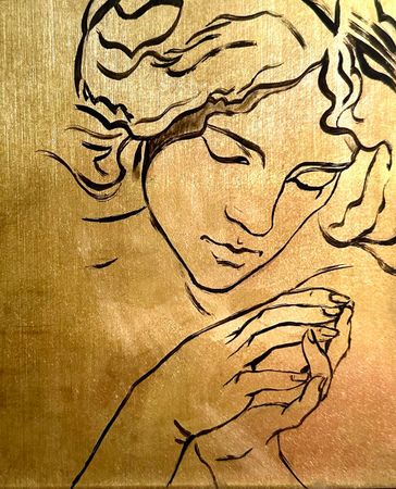 Ева Гец (Картина, живопись - 
                  14 x 18 см) Не вини меня, Ангел