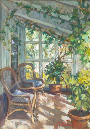 Александр Абинов (Авторская графика - 
                  45 x 70 см) Оранжерея, Франция