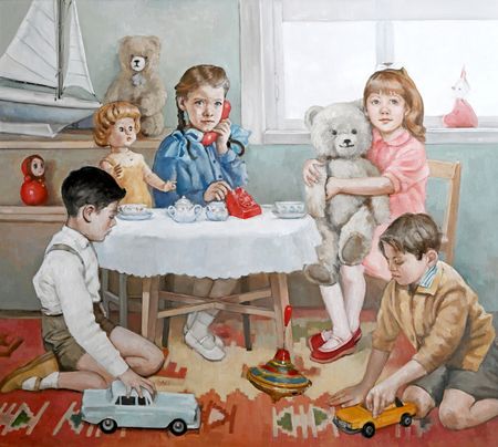 Анна Белан (Картина, живопись - 
                  100 x 90 см) Нелинейная игра