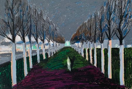 Елизавета Тульчинская (Авторская графика - 
                  37.5 x 26 см) Зима в Москве. Февраль 2025