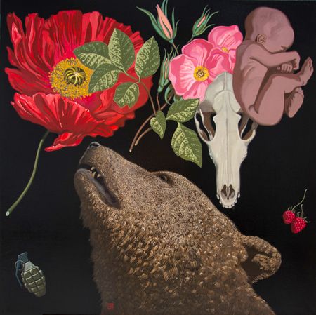 Игорь Баранов (Картина, живопись - 
                  100 x 100 см) Herbarium V