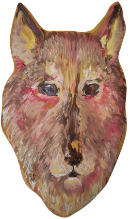 Елизавета Сазонова (Картина, живопись - 
                  27 x 49 см) Тотем. Розовый волк