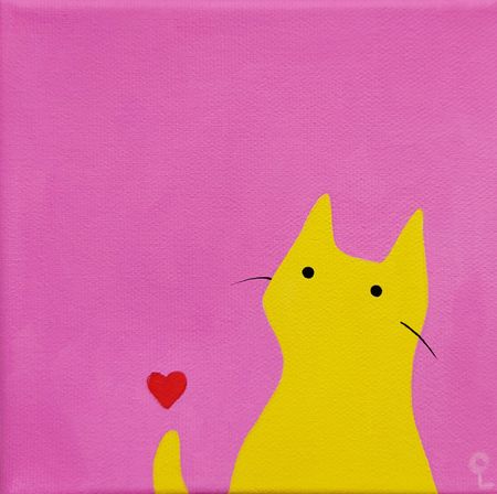 Оливия Лем (Картина, живопись - 
                  15 x 15 см) Фабио с сердечком