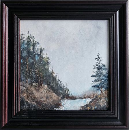 Светлана Юматова (Авторская графика - 
                  27 x 27 см) Карелия зимой