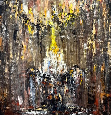 Белла Новинькова (Картина, живопись - 
                  30 x 30 см) Согреть, но не сгореть